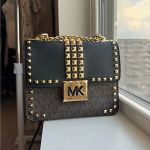 Michael Kors Sonia 2-Tone Studded Crossbody Bag